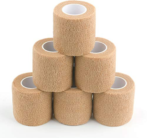 self Adhesive Bandage wrap,Cohesive Bandage,Medical Tape,Vet Wrap, Athletic Elastic Stretch Band, self Adhesive, Flexible, Breathable & idea for Sport Injury & Wound/Finger/Wrist (Pets Too) 2“x15ft