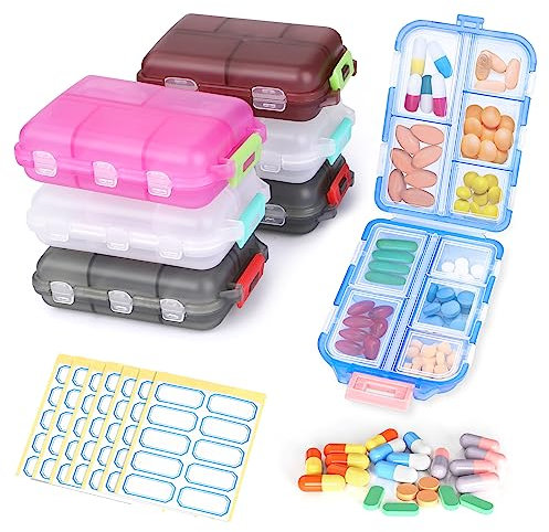Medikamentenbox 7 Tage, Tablettenbox 7 Tage mit 10 Fächer für Morgens, Mittags und Abends, Handlicher und Feuchtigkeitsgeschützt Medikamentenbox, für Medikamente, Vitamine, Fischöl, Nahrungsergänzung