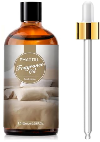 PHATOIL 3.38FL.OZ Fresh Linen Fragrance Oils for Aromatherapy, Essential Oils for Diffusers for Home, Perfect for Diffuser, DIY Candle and Soap Making, DIY Scented Products - 100ml