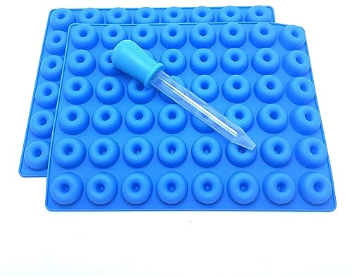 Kivimokk 2er Set Fruchtgummi Silikonform mit je 48x 2,5ml Formen - Gummibärchen Form inkl. Pipette zur Herstellung von Süßigkeiten - Silikon Bonbonform, Bonbons Gummibärenform