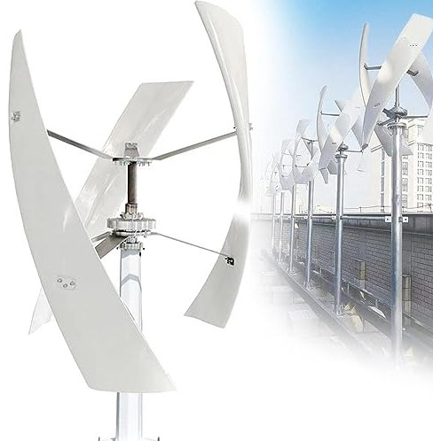 Vindturbinsats 5000w inget brus vertikal magnetisk levitation upprätt vindkraftverk, 12v 24v 48v-3 blad för hemmabruk vertikalaxel vindkraftverk,12V