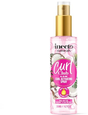 INECTO Curl Club, All In One Curl Activating Spray 200ml, Refresh & Detangle Spray for for all Curly, Wavey Hair types, Vegan & Cruelty Free, 100% Natural