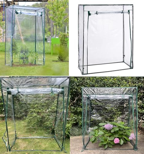 Garden Haven ®Walk in Tomato Mini Greenhouse Metal Frame with Reinforced Plastic PE Weather Cover with Roll-up Door Garden Vegetables Grow Tent and Cultivation Zip up front Balcony Patio Easy Set Up