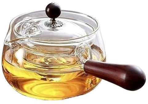 HUFENYU 360 Rotation Tea Maker Glass Teapot With Infuser 360 Rotating Teapot Infuser Resistant Glass Teapot With Rotating Strainer For Home Travel(Clear)