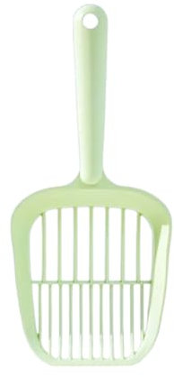 Cat Litter Scoop – Durable Plastic Holder Sifter – Lightweight Poop Tray Scooper with Ergonomic Handle – Ideal for Clumping & Wood Pellet Litter - Pooper Scoops Shovel for Cats (Green)