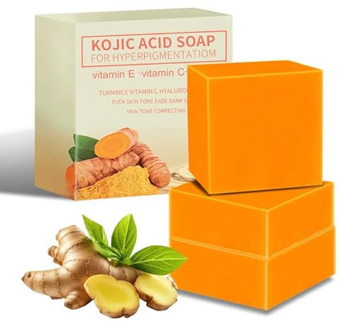 3PCS Sapone Detergente alla Curcuma, Sapone alla Curcuma per Viso e Corpo, Azione Progressiva sulle Iperpigmentazioni, Per un Tono Pelle Omogeneo, Aiuta a Ridurre Macchie, Formula Delicata