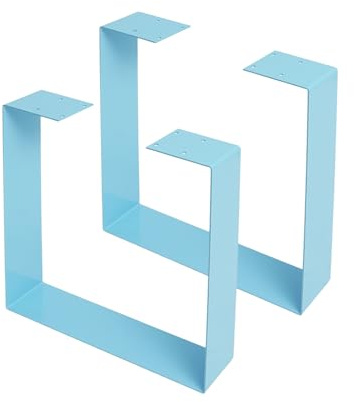 DJOAIUYF 2 PCS Tischbeine,2 Stück Kohlenstoffstahl Tischkufen,MöbelfüßeTischgestell, für Nachtschränke,Stuhlbeine, kleine Couchtischbein,Tragfähigkeit 50-100kg,40 * 43cm (Blau)