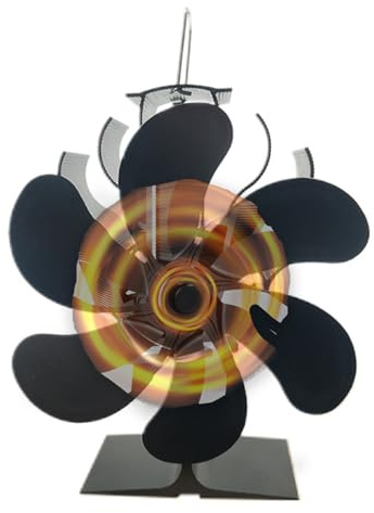bergxperten kimeo PoêleBoost | Ventilateur pour poêle à bois silencieux | Diffusion de chaleur efficace Ventilateur pour poêle à bois et cheminée - 6 grandes pales, alimenté par la chaleur