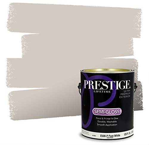 PRESTIGE Paints Exterior Paint and Primer In One, 1-Gallon, Semi-Gloss, Comparable Match of Sherwin Williams* Agreeable Gray*
