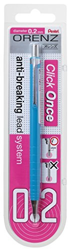 Pentel XPP502-SX - Matita portamine a pressione, spessore del tratto 0,2 mm, 100% infrangibile, confezione blister, colore azzurro