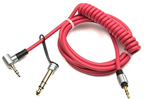 Sqrmekoko Replacement Extension Aux Auxiliary Audio Cord Cable Wire Compatible with Beats by Dr Dre Pro/Detox Edition Headphones (Red)