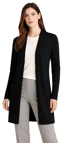 State Cashmere Long Sweater Cardigan Women 100% Pure Cashmere Cardigan with Pockets Cashmere Cardigans for Women (Black, Small)