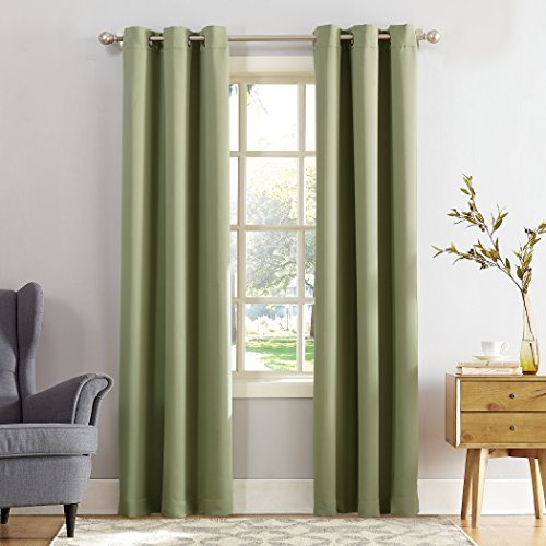 Sun Zero Easton - Panel de Cortina Opaca con Ojales para Ahorro de energía, 40 x 95 Pulgadas, Color Verde Salvia