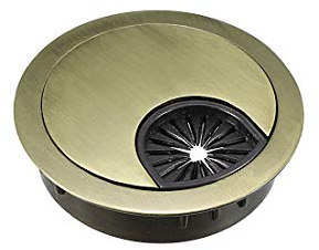 sourcing map Cable Hole Cover, 2Inch/50mm Zinc Alloy Desk Wire Cord Cable Grommets Hole Cover for Office PC Desk Cable Cord Organizer, Bronze Tone