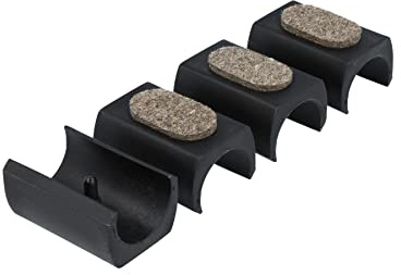 GleitGut 4 x Klemmgleiter für Freischwinger 23-27 mm Filzgleiter für Schwingstuhl Rundrohr schwarz mit Zapfen