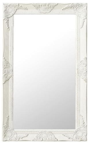 vidaXL Miroir Mural Style Baroque 50x80 cm Blanc