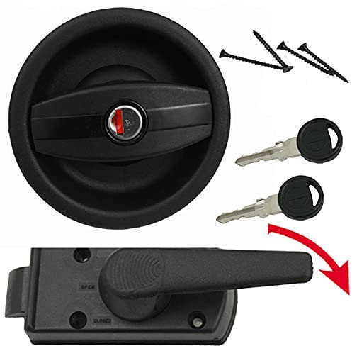 Türschloss Schloss Außenteil und Innenteil linksdrehend rund schwarz Zadi komplett