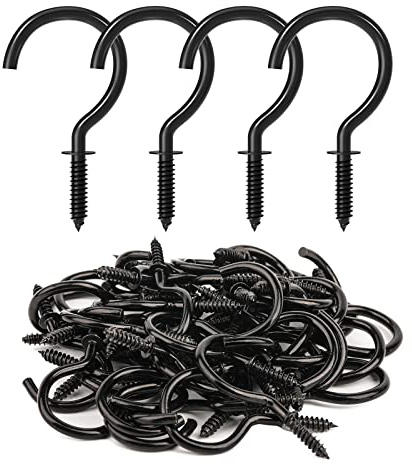 RELBRO Schraubhaken, 3,8 cm, Metall, Schraubhaken, Schwarz, 50 Stück