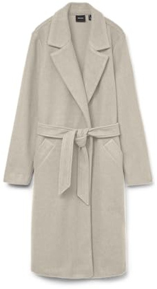VERO MODA Vmfortuneaya Ss23 Noos-Abrigo Largo Chaqueta, Oatmeal/Detalle: Melange, L para Mujer