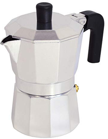 PINTINOX Caffettiera Moka Mezza Tazza Modello Capri in Alluminio, Manico Antiscottatura e Forme che Consentono una Perfetta Estrazione del Caffè, Notevole Risparmio Energetico