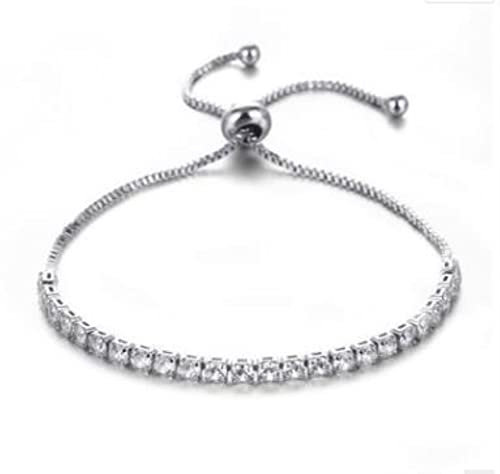 COOKOE Zirkonia Tennis Armbänder Kette Kristall Hochzeit Armband für Frauen Silber Farbe Armband Schmuck Pulseira
