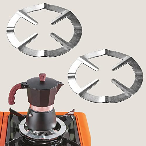 ZAHD 2 Stück Wok Ring Support Universeller Gusseisen Wok Ring Gasherdkreuz | Topfträger Gaskocher Gitter Aufsatzringdauerhaft für Gaskocher Espressokocher Kaffeekocher Campingkocher Topfauflage 13.3 cm