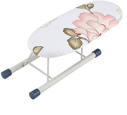 Tabla de Planchar compacta con Soporte para Plancha Ligero Plegable para el hogar Mini Uso con Las Manos Plegable de Forma Ovalada Manga de Viaje Puños Collares Mesa de manejo(Flor)
