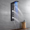 OUGOO Panneau de Douche LED Sans Batterie - Colonne Avec Robinet, Affichage de la Température et 5 Modes (Effet Pluie, Cascade, Buses de Massage, Douchette et Bec)