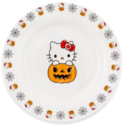 Hello Kitty Sanrio Pumpkin Boo Speiseteller aus Keramik, 27,9 cm, zum Servieren von Vorspeisen, Nudeln, Salat, Dessert
