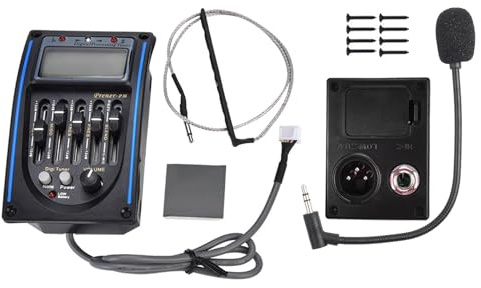 Akozon 5-Band Eq Vorverstärker Mit Piezo Tuner Für Akustikgitarre