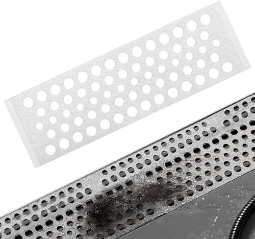 Duschablauf-Haarfänger, 30 selbstklebende Haarfilter für Duschablauf, 15 x 5 cm, Einweg-Duschablaufaufkleber, Bodenablauffilter, Haarnetz-Aufkleber, Abflusssieb, Bodenablaufaufkleber, Weiß