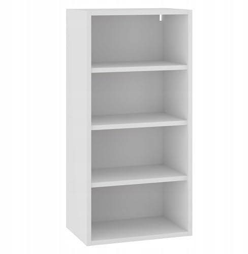Laclar Oberschrank 45/92 Küchenschrank mit Soft-Close - 3 Einlegeböden - 18 mm Möbelplatte - modular kombinierbar - einfache Montage - Perfekte Lösung für Küchen - Weiß
