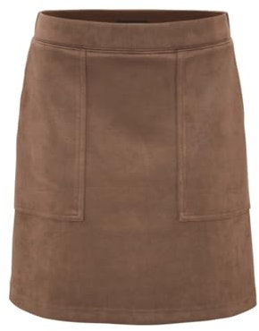 OPUS Damen Minirock | Minirock RELVINA A-Linie in Veloursleder-Optik Cocoa, 38
