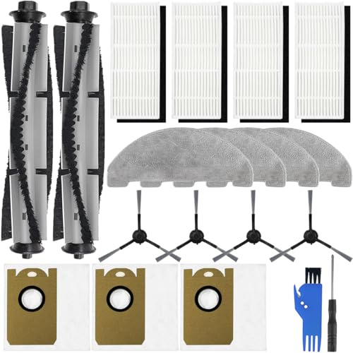 EATBALE Replacement Parts for Imou L11Pro / L11Pro Max for Laresar L6 Pro for Honiture Q6 Pro for AIRROBO T10+ Robot Vacuum Cleaner Main Brush Side Brush Filter Dust Bag Mop Cloth Accessories Kit