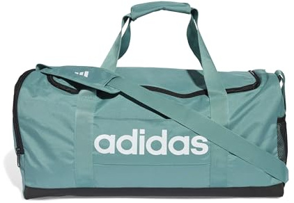 adidas Unisex - Adulto Essentials Linear Duffel Bag, powder teal/black/white, M