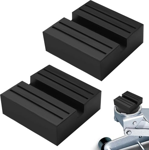 2 pièces 75 x 75 x 25 mm Carré Universel Tampon Pont Voiture Jack Caoutchouc Pad avec Rainures Ascenseur Auto Réglage Automobile Hydraulique Adaptateur Vérin Hydraulique Tampons Caoutchouc