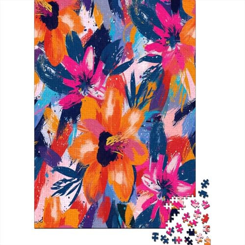 Puzzle Farbenfrohes Schöne Blume Geschicklichkeitsspiel Erwachsene Puzzles Pflanzen Clevere Rätsel 1000 Teile Geburtstagsgeschenk Für Erwachsene Für Erwachsene Kinder 1000pcs (75x50cm)