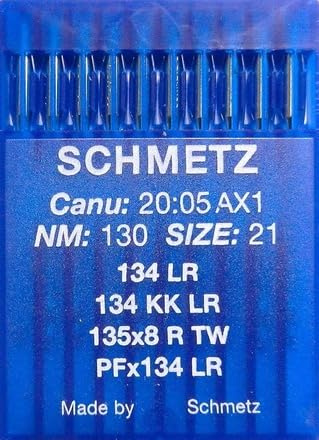 Schmetz 10 st lädervänliga runda symaskinsnålar med nålsystem 134 KK LR (industriell) (130)