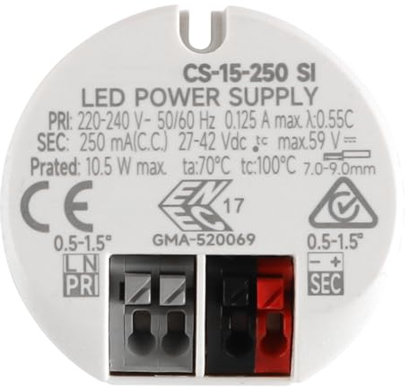Laroal Trasformatore LED Alimentatore Driver LED 27-42V 10,5W Lampadina Circolare Rotonda Trasformatore Anti-sfarfallio per Lampada a Tubo Faretto
