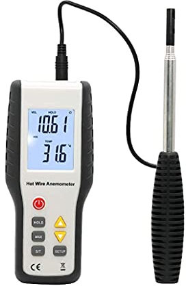Anemometer Handheld Wind Speed Meter with Backlight Max/Min/Avg Functions for Measuring Wind Speed Air Velocity HVAC Air Flow Meter