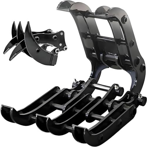 Greiferaufsatz für Minibagger, Holzgreifer aus Metall, Zubehör für Bagger, zum Transport von Baumstämmen und unregelmäßigen Objekten