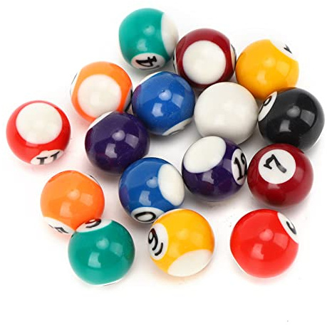 16PCS Billardkugeln Set, Mini Pool Ball Set Harz 2,5 cm Kleine Billardtisch Spiel Zubehör Pool Bälle für Freizeitspiele