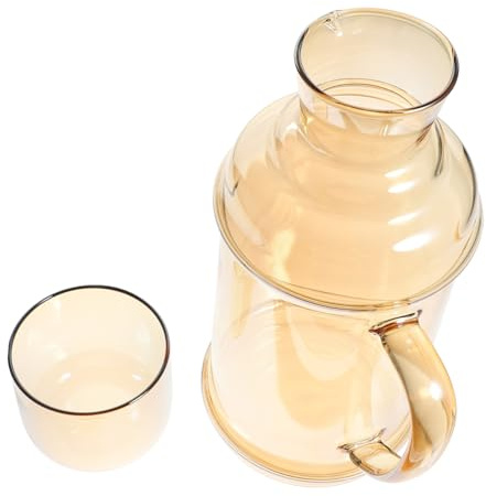 POPETPOP Jarra De Agua Doméstica Estilo Retro Jarra De Agua De Vidrio Helado Para Uso Nocturno La Cama Capacidad