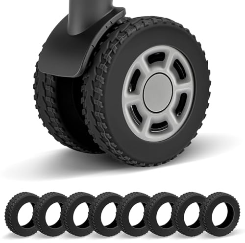 Muorruo Set di Coperture Protettive per Ruote di Valigie da 8 Pezzi Migliorate, Coperture Protettive in Silicone per Ruote di Valigie da 2-2,4 Pollici, Resistenti all'Usura, a Bassa Rumorosità,
