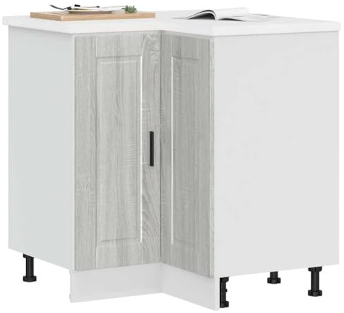 KTHLBRH Eckschrank für Küche mit geräumigem Stauraum und praktischen Türen - feuchtigkeitsbeständiges Holzmaterial, verstellbare Beine