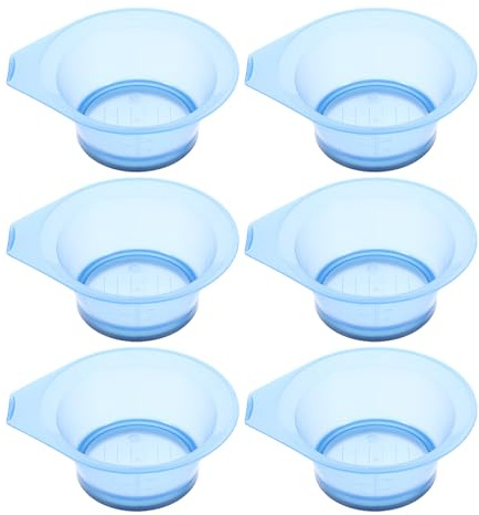 Artibetter Ciotola per Colorare i Chioma Trasparente in Plastica 6 Pezzi, Strumento per Tintura Fai da Te e Salone Parrucchiere, Accessorio Lavabile per Miscelazione Tinture Colore Casuale