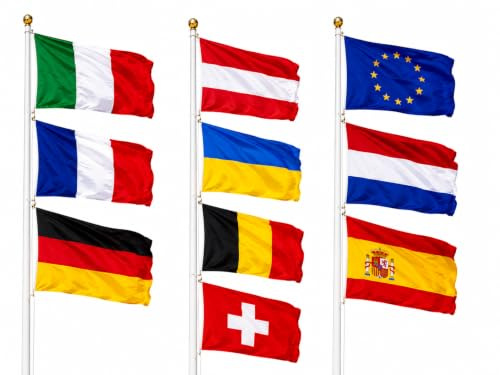 Set 10 bandiere Europee 90 x 150 cm per hotel campeggi villaggi turistici