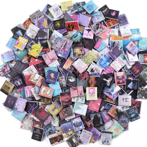 Glamoreal Lot de 300 mini livres pour maison de poupée miniature pour bibliothèques, petits livres en plastique comme accessoires de décoration pour maisons de poupée, parfaits pour les projets de
