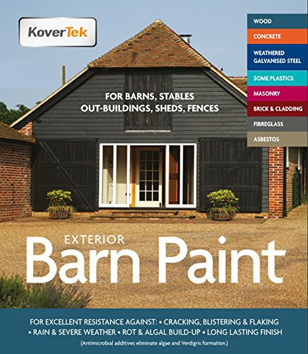 KoverTek Exterior Paint & Primer in One, TekTor Barn Paint, Professional, Water Based, UV Stable, Tough & Flexible (5lt, Black)