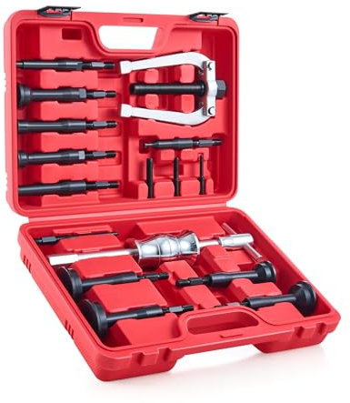 Orion Motor Tech 16pc Blind Hole Bearing Puller Set, Bearing Race and Seal Puller Extractor Kit with Slide Hammer Counterstay 3 Adapters 6-59 mm Collets, Inner Blind Bearing Removal Tool Set with Case